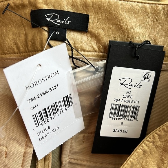 Rails Jo Cafe Faux Leather High Waist Tapered Leg Pants Size 6 - Picture 9 of 16